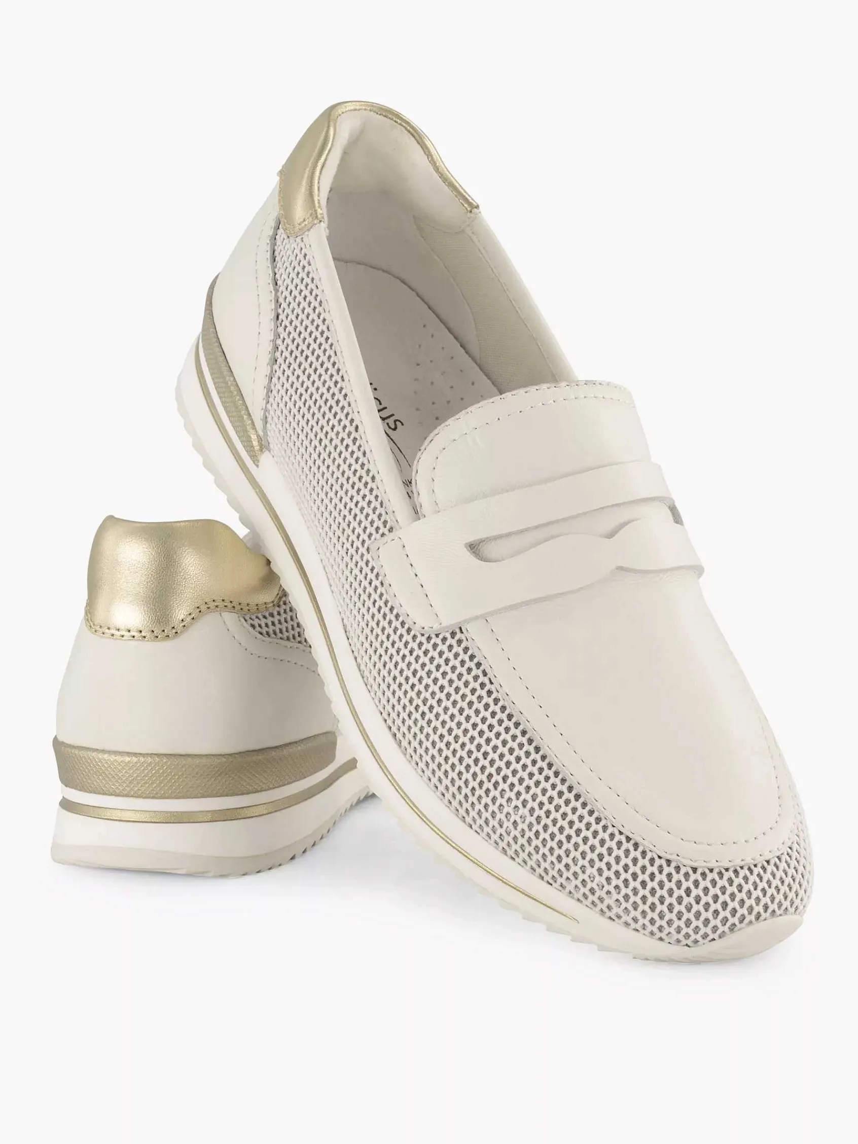 Comfort Schoenen|Medicus Witte Leren Instapper