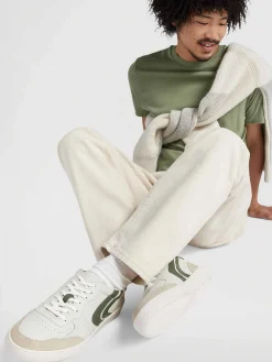 Sneakers|Oxmox Witte Leren Retro Sneaker