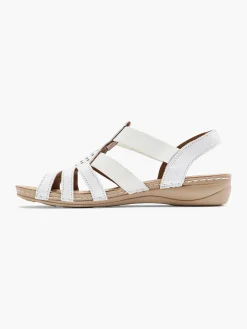 Comfort Schoenen|Easy Street Witte Leren Sandaal