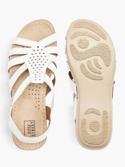 Comfort Schoenen|Easy Street Witte Leren Sandaal