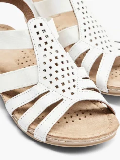 Comfort Schoenen|Easy Street Witte Leren Sandaal