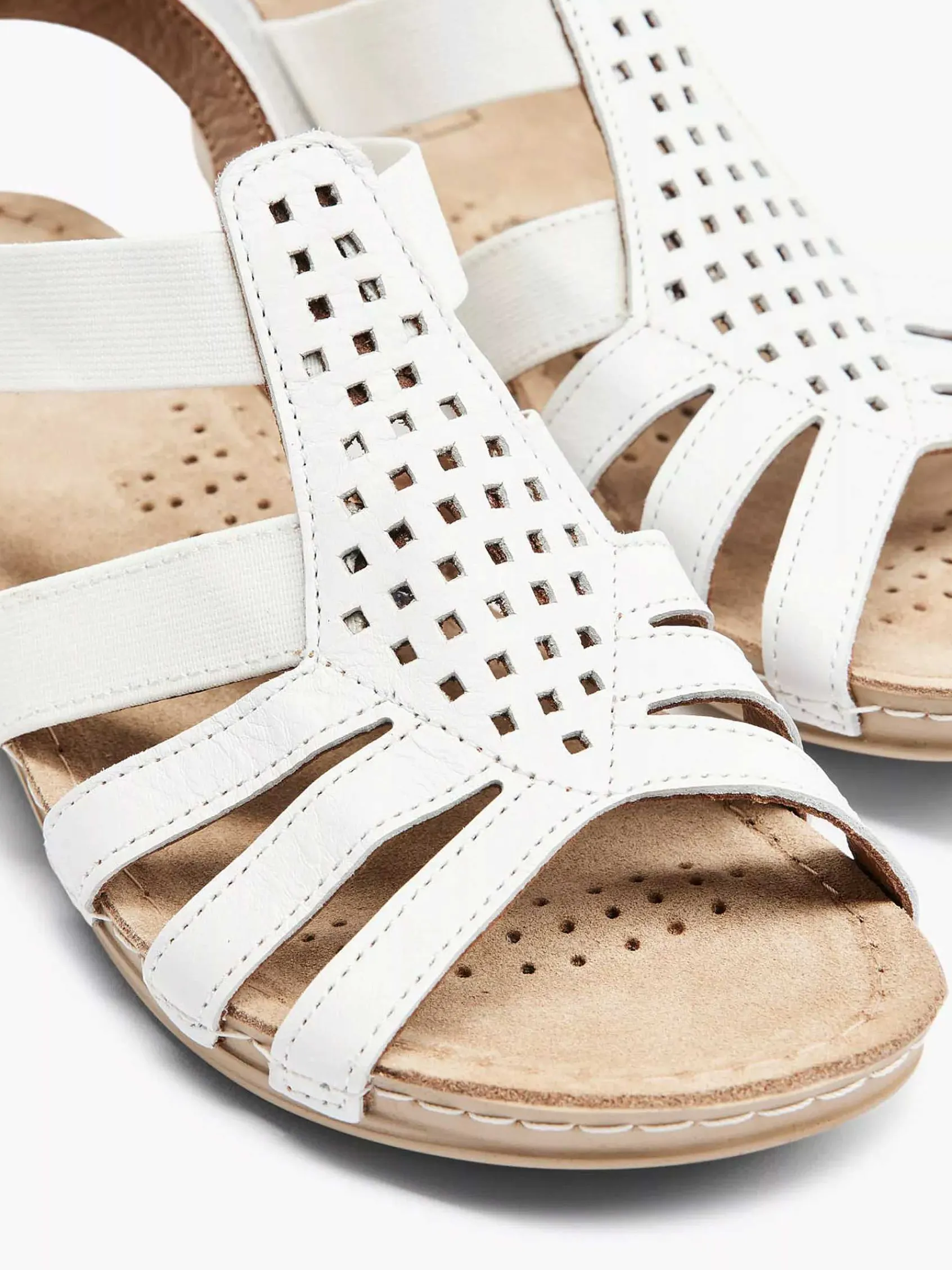 Comfort Schoenen|Easy Street Witte Leren Sandaal