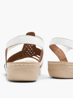 Comfort Schoenen|Easy Street Witte Leren Sandaal