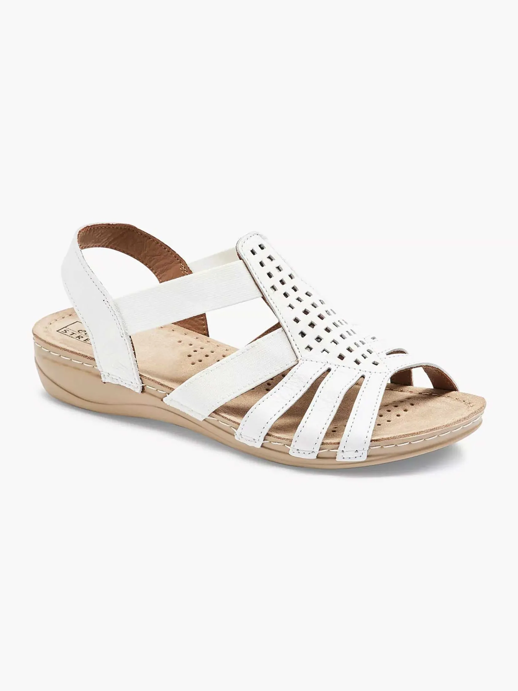 Comfort Schoenen|Easy Street Witte Leren Sandaal