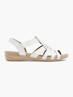 Comfort Schoenen|Easy Street Witte Leren Sandaal