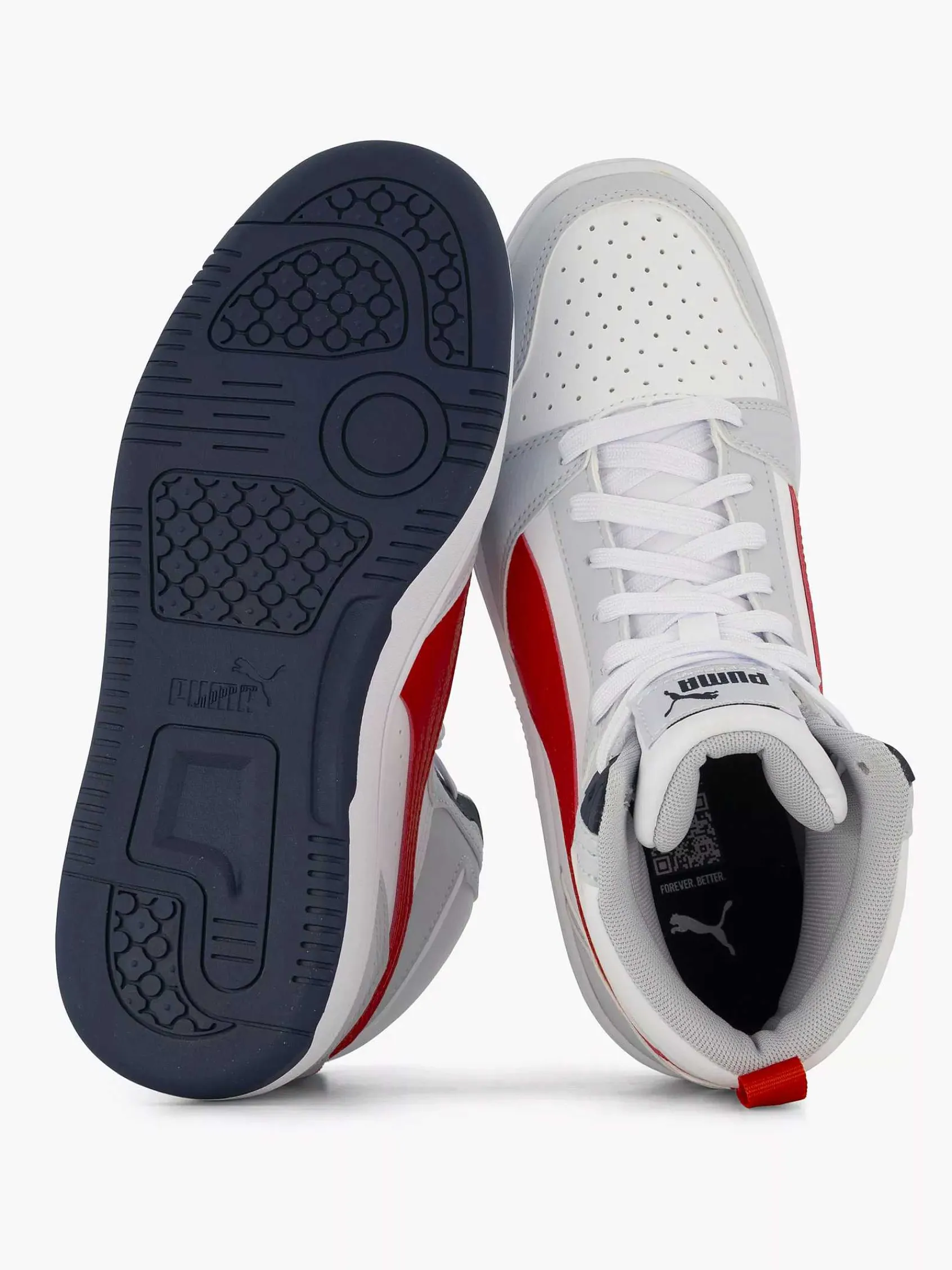 Jongensschoenen|Puma Witte Rebound V6 Mid Jr