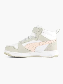 Jongensschoenen|Puma Witte Rebound V6 Mid Ac+ Ps