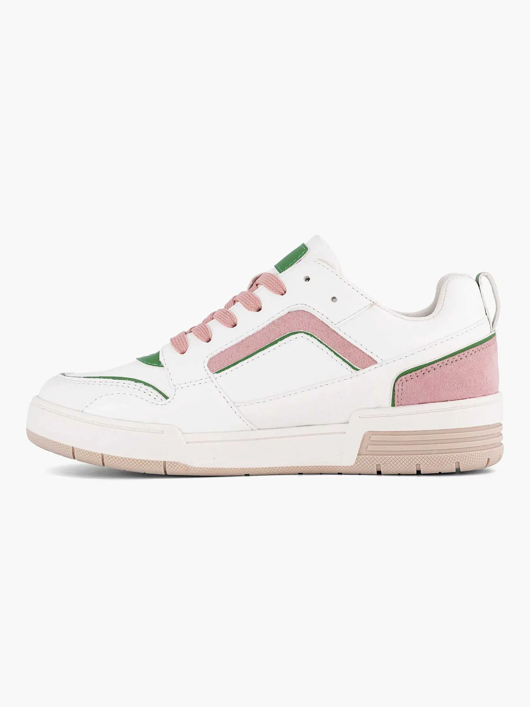 Sneakers|Oxmox Witte Retro Sneaker Roze