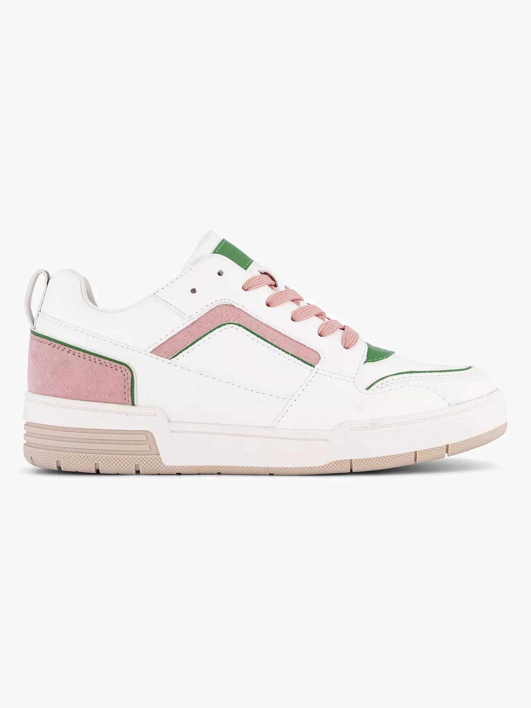 Sneakers|Oxmox Witte Retro Sneaker Roze