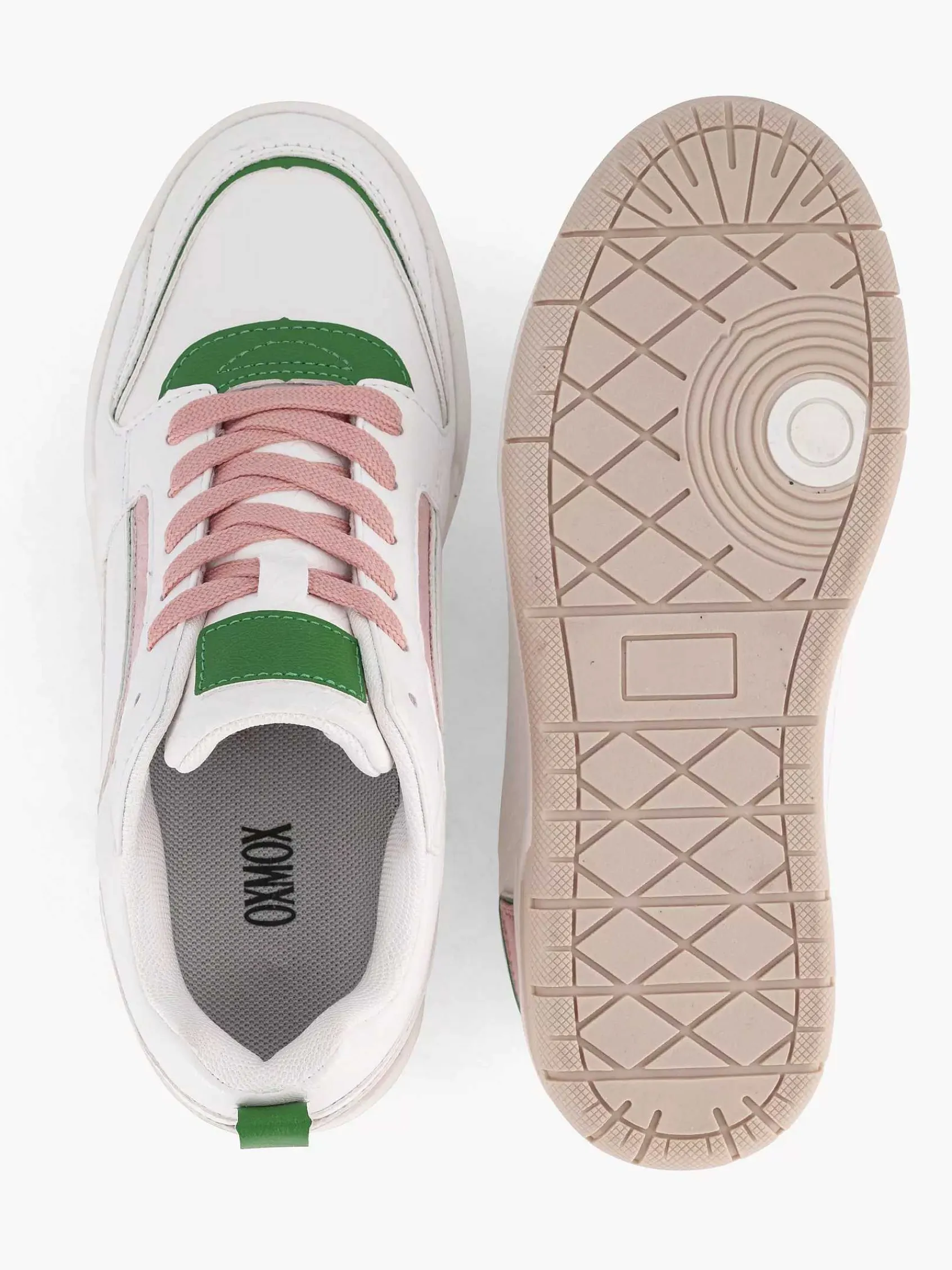 Sneakers|Oxmox Witte Retro Sneaker Roze