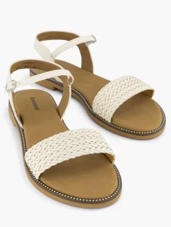 Sandalen|Graceland Witte Sandaal Gevlochten