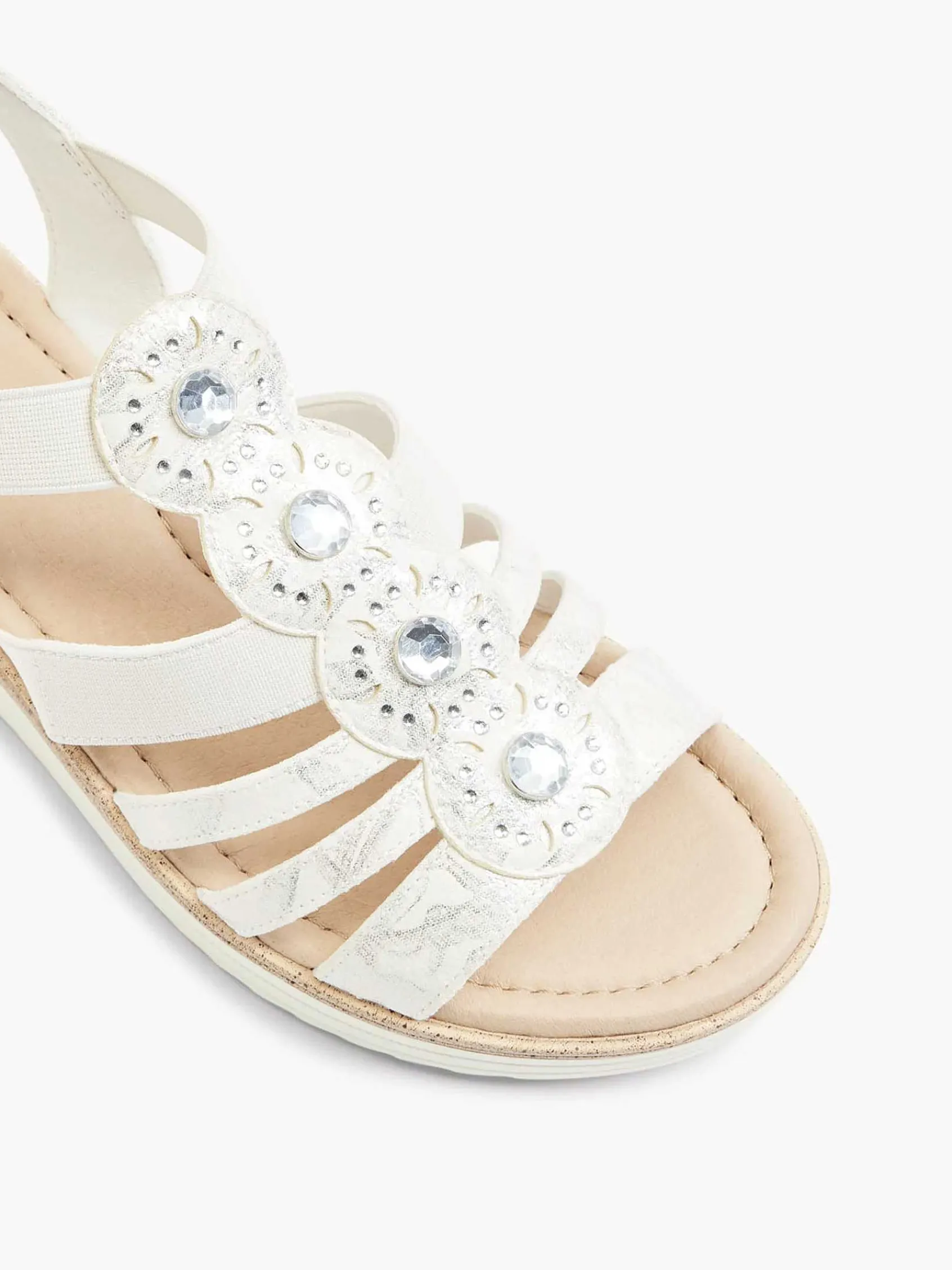 Comfort Schoenen|Easy Street Witte Sandaal Sheehak