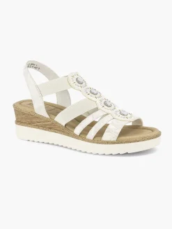 Comfort Schoenen|Easy Street Witte Sandaal Sheehak