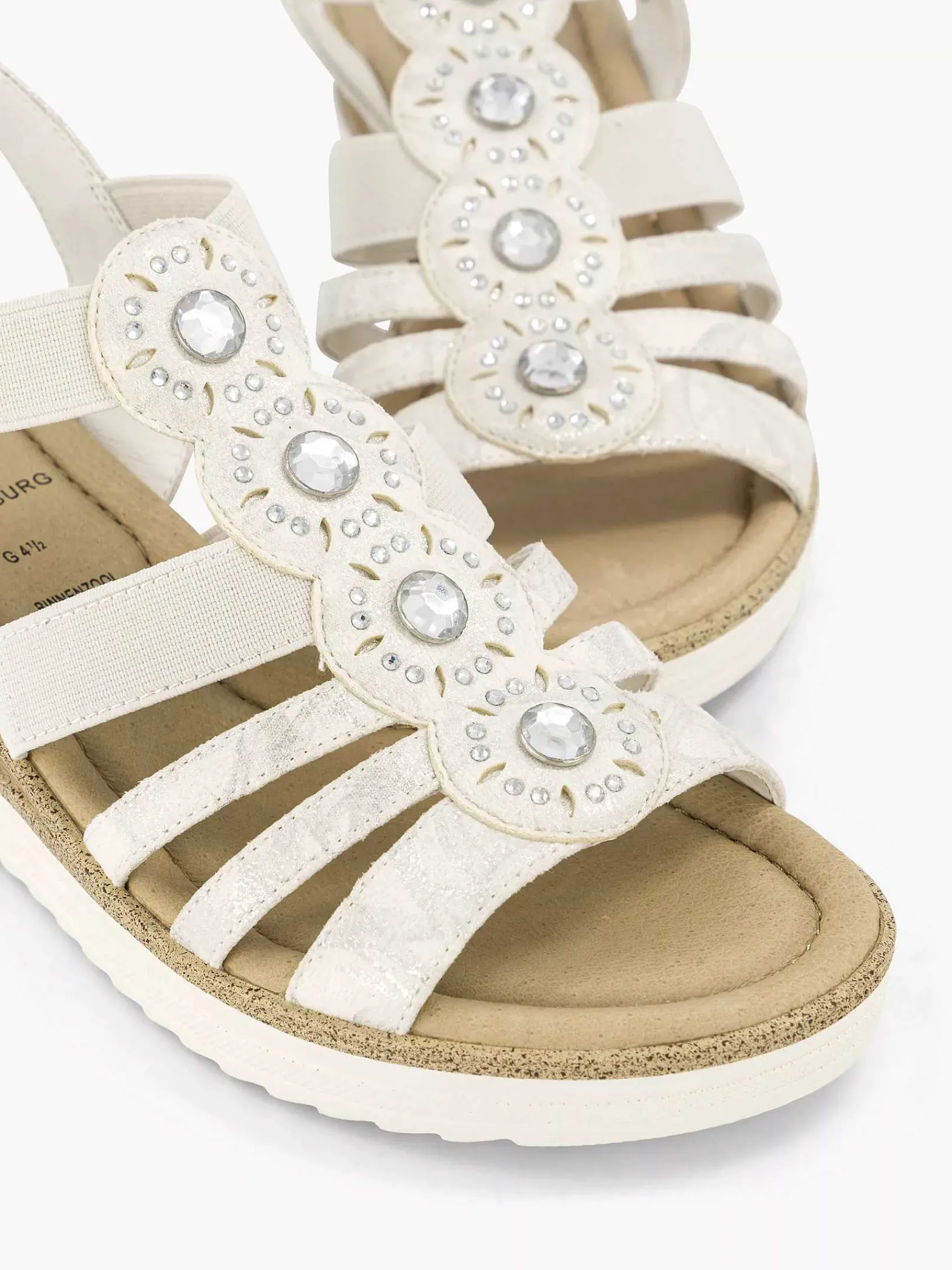 Comfort Schoenen|Easy Street Witte Sandaal Sheehak