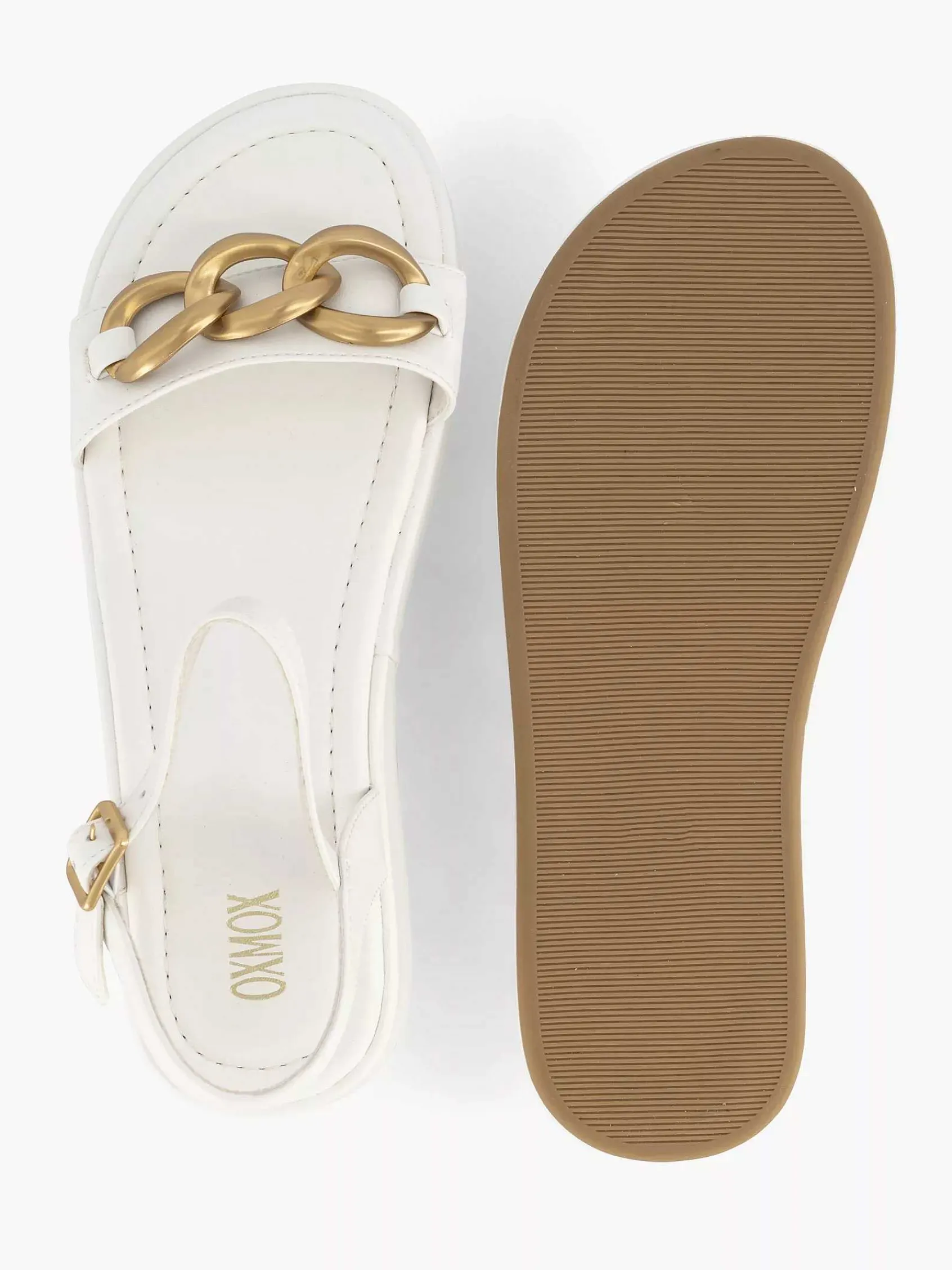 Sandalen|Oxmox Witte Sandaal Sierketting