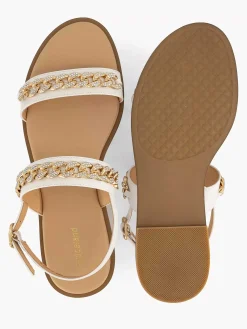 Sandalen|Graceland Witte Sandaal Sierketting