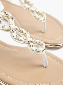 Sandalen|Graceland Witte Sandaal Sierketting