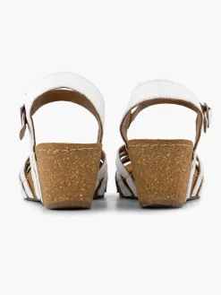 Sandalen|Easy Street Witte Sandaal Sleehak