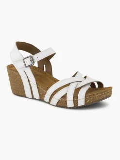 Sandalen|Easy Street Witte Sandaal Sleehak