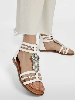 Sandalen|Graceland Witte Sandaal Steentjes
