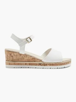 Sandalen|Graceland Witte Sandalette Sleehak