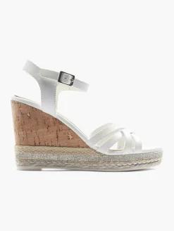 Sandalen|Graceland Witte Sandalette Sleehak