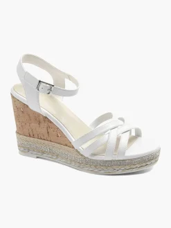 Sandalen|Graceland Witte Sandalette Sleehak