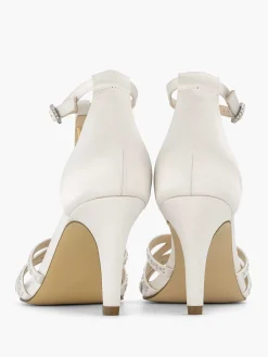 Hoge Hakken|Graceland Witte Sandalette Steentjes