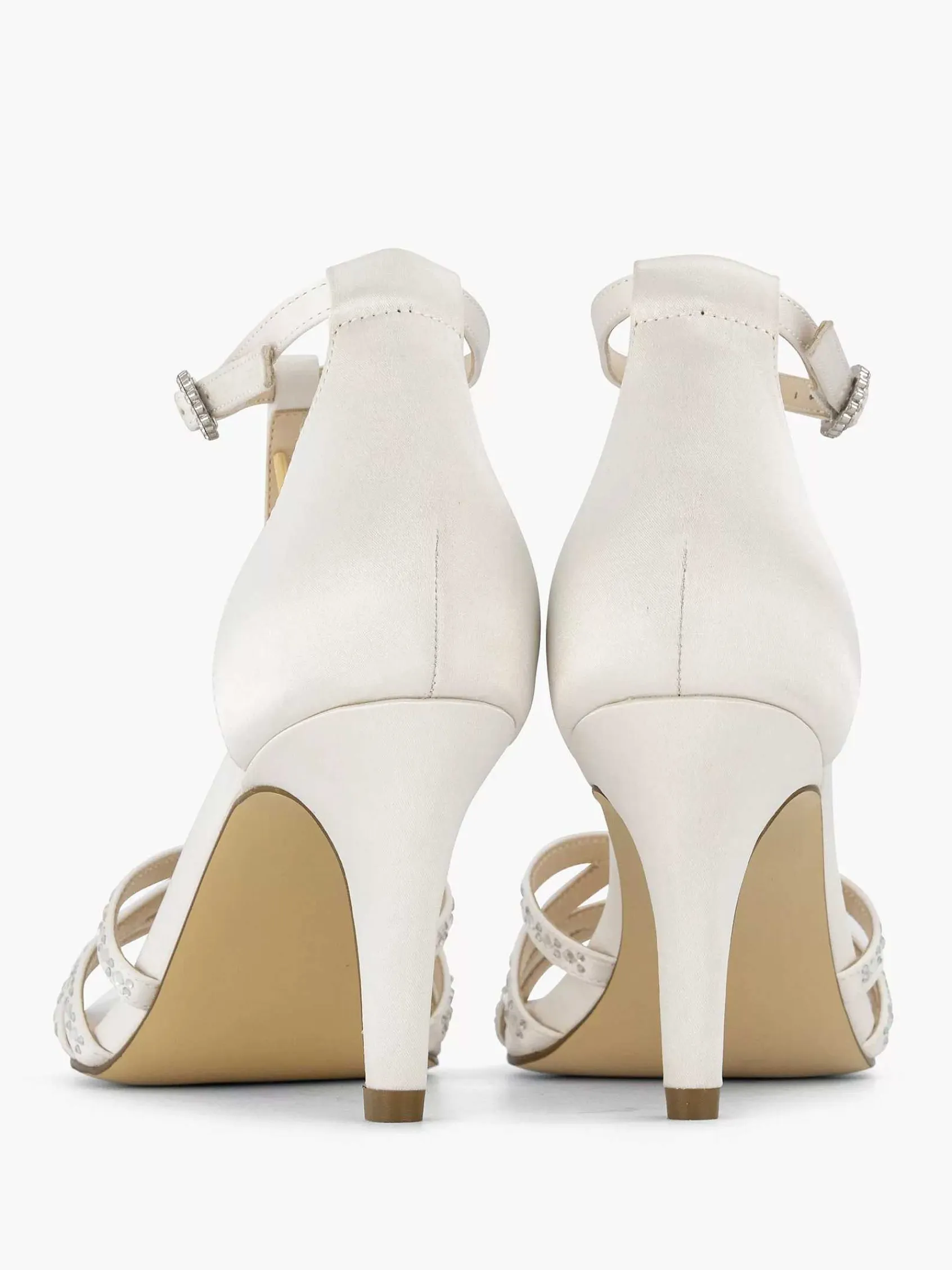 Hoge Hakken|Graceland Witte Sandalette Steentjes