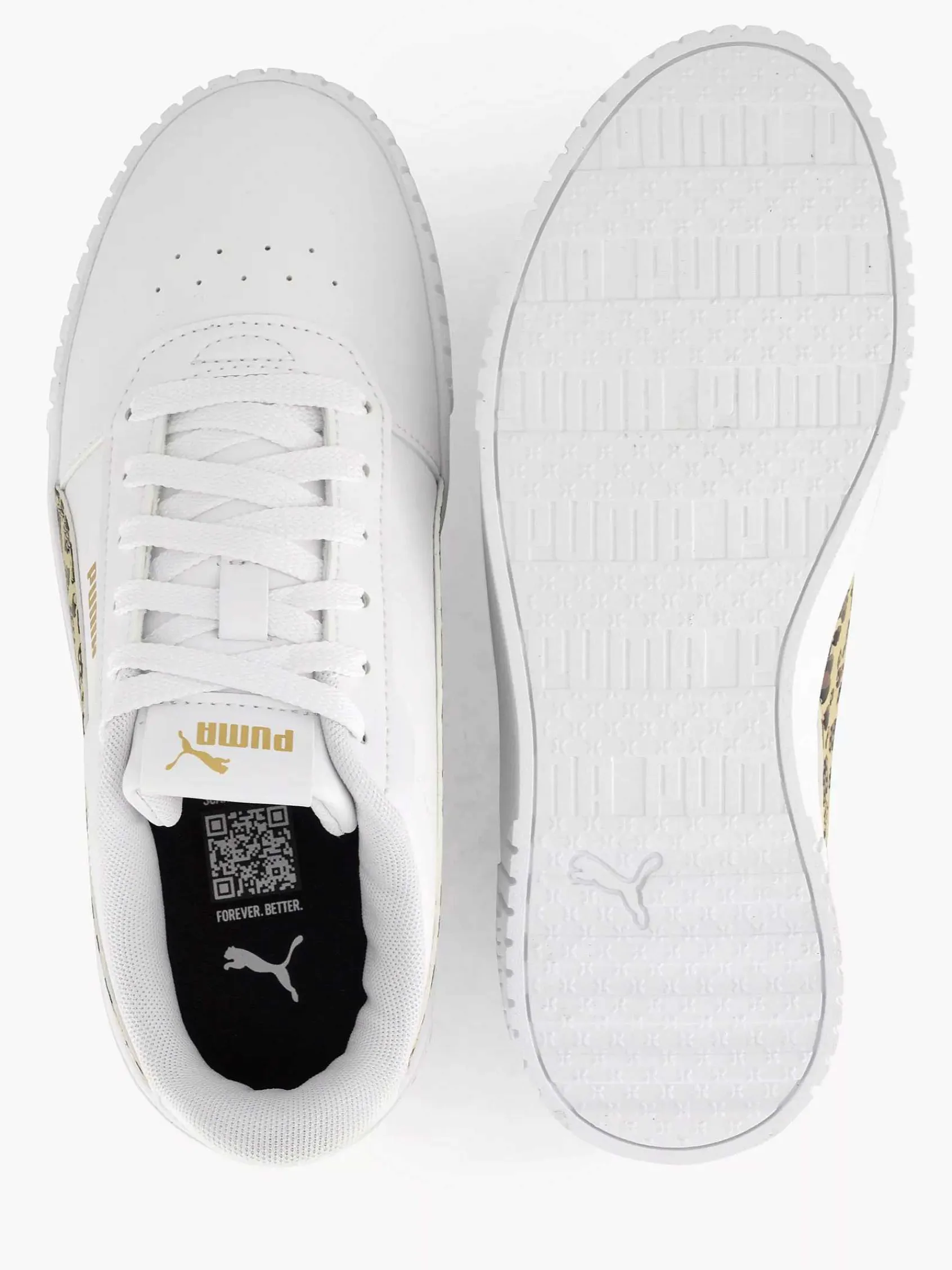 Jongensschoenen|Puma Witte Sneaker Carina 2.0 Animal Update Jr