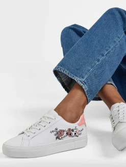 Sneakers|Graceland Witte Sneaker Roze Bloemen