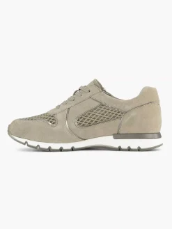 Comfort Schoenen|Medicus Zandkleurige Leren Comfort Sneaker