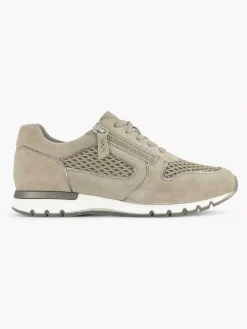 Comfort Schoenen|Medicus Zandkleurige Leren Comfort Sneaker