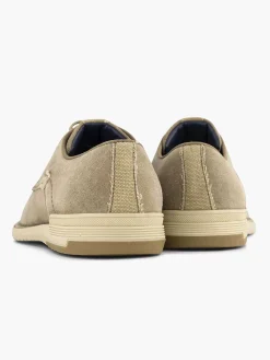 Geklede Schoenen|Gallus Zandkleurige Leren Veterschoen
