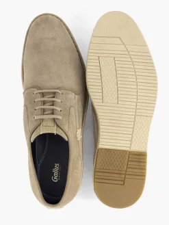 Geklede Schoenen|Gallus Zandkleurige Leren Veterschoen