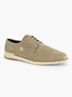 Geklede Schoenen|Gallus Zandkleurige Leren Veterschoen