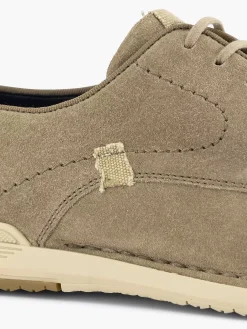 Geklede Schoenen|Gallus Zandkleurige Leren Veterschoen