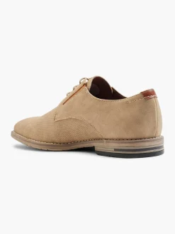 Geklede Schoenen|AM SHOE Zandkleurige Veterschoen