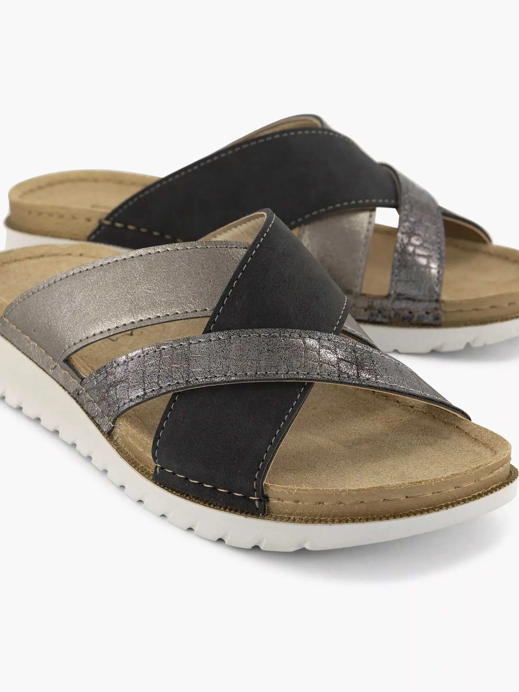 Sandalen|Easy Street Zilveren Comfort Slipper