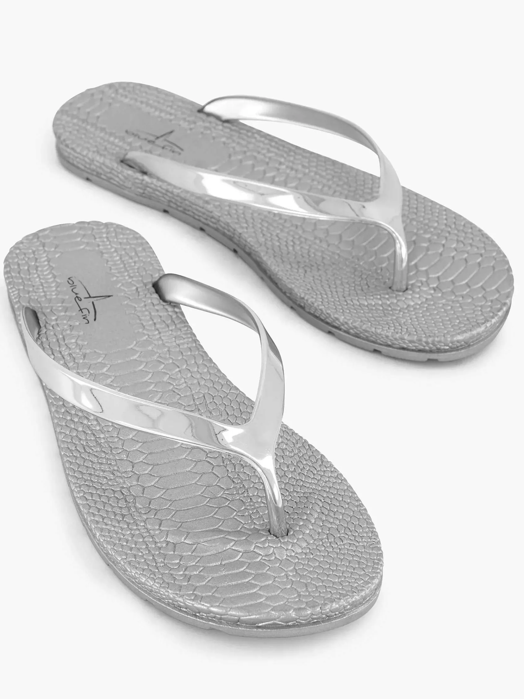 Slippers|Blue Fin Zilveren Teenslipper