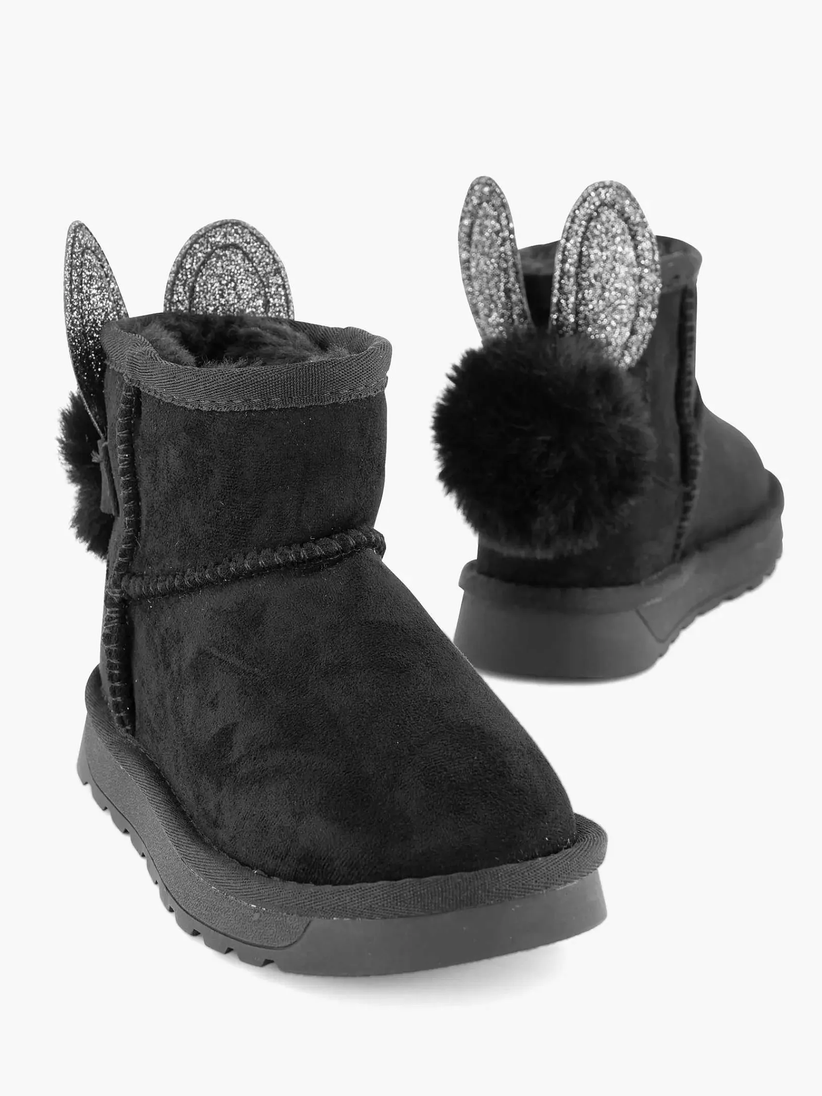 Babyschoenen|Graceland Zwarte Boot Konijn Gevoerd
