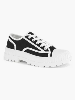 Sneakers|Graceland Zwarte Canvas Chunky Sneaker