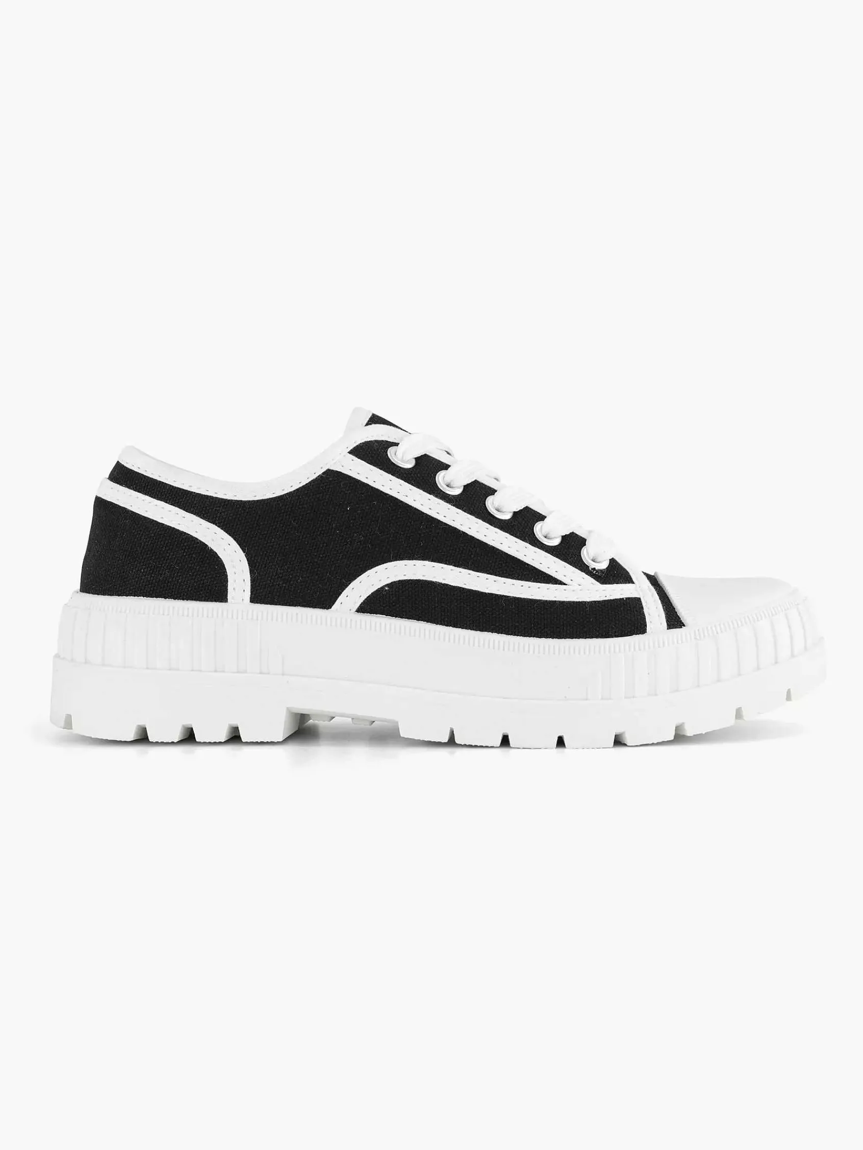 Sneakers|Graceland Zwarte Canvas Chunky Sneaker