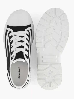 Sneakers|Graceland Zwarte Canvas Chunky Sneaker