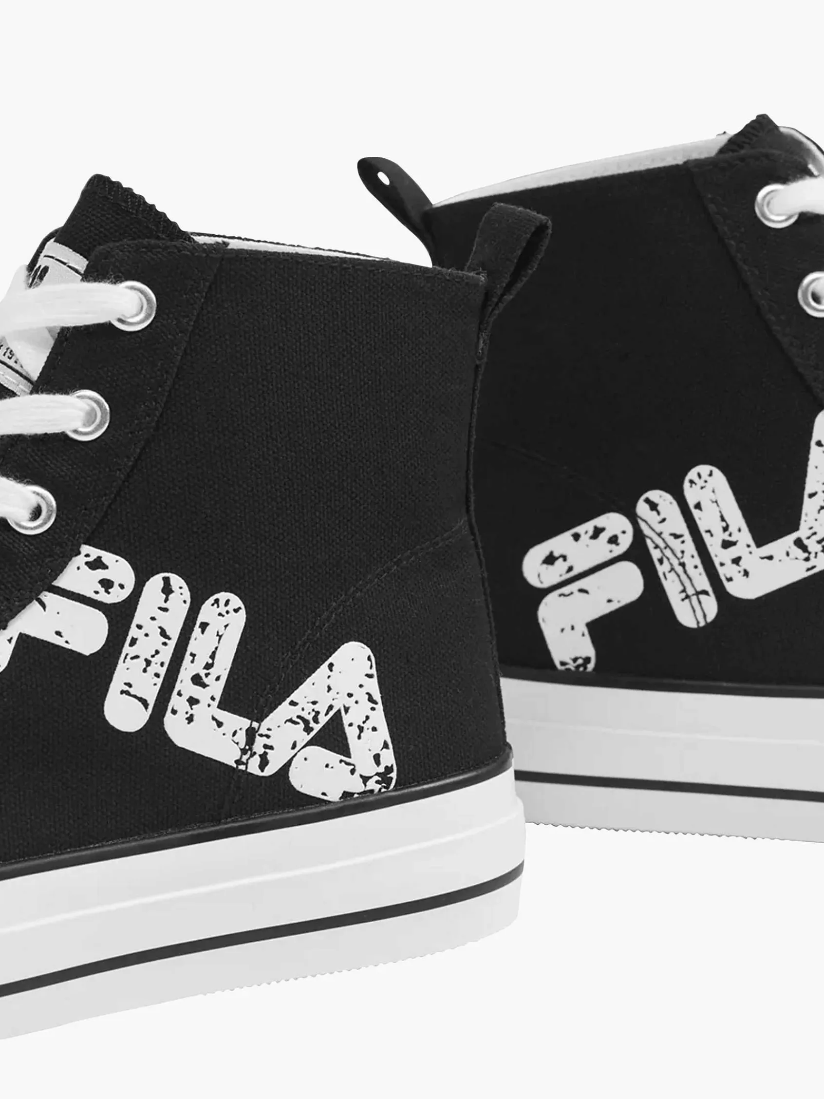 Sneakers|FILA Zwarte Canvas Hoge Sneaker