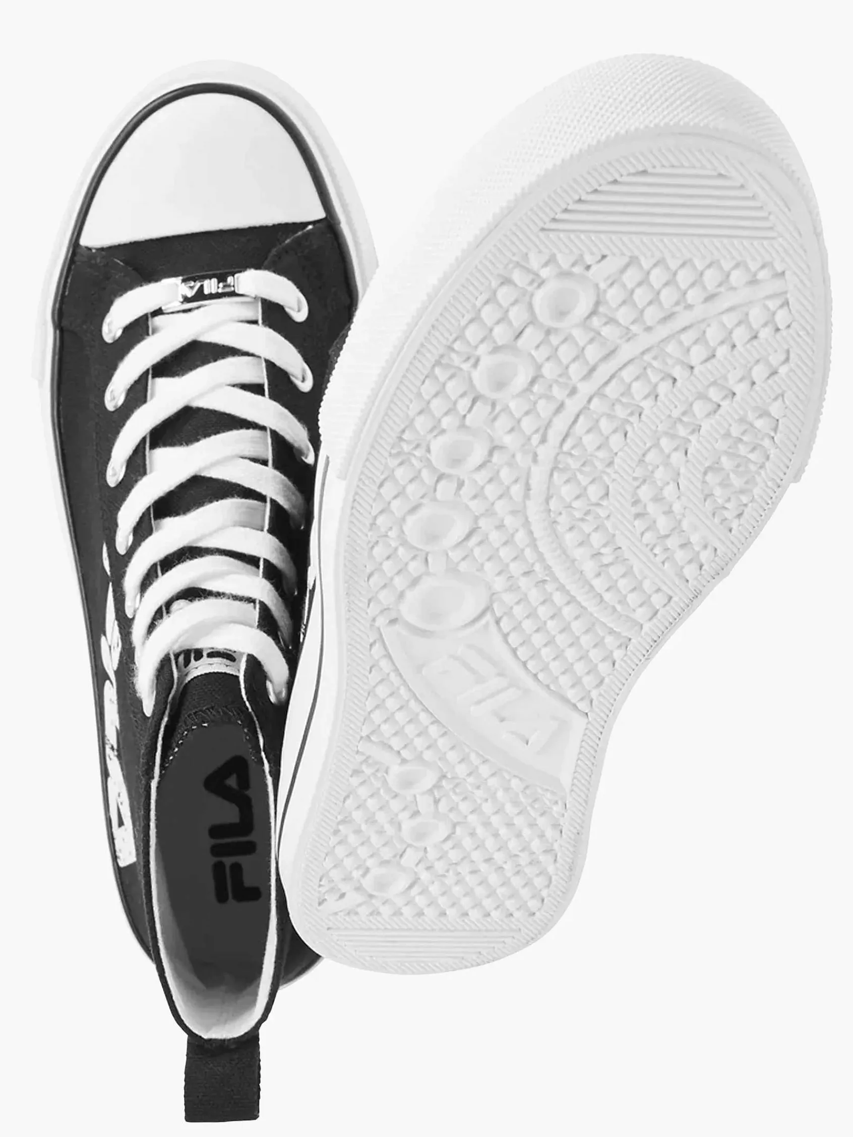Sneakers|FILA Zwarte Canvas Hoge Sneaker