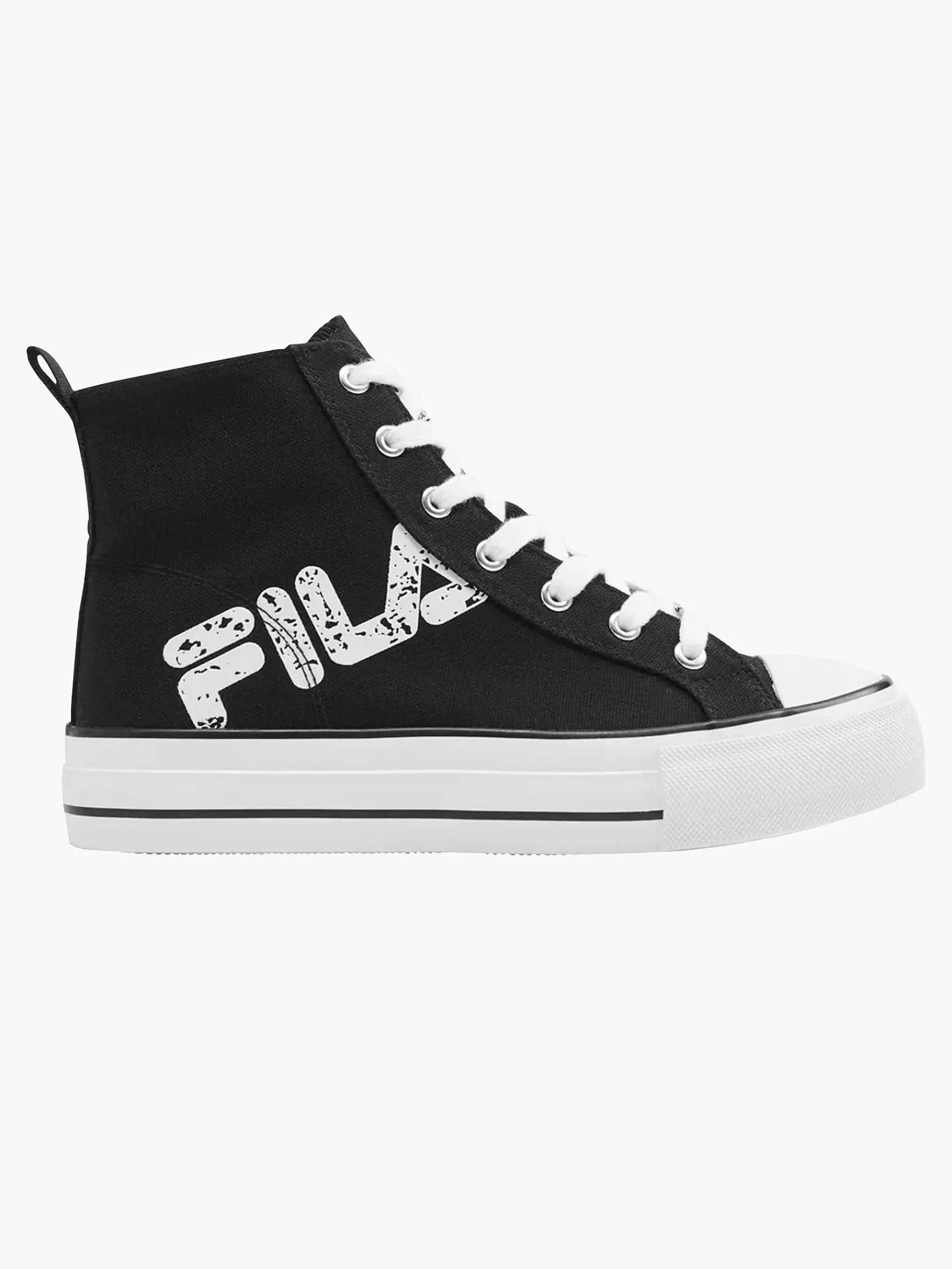 Sneakers|FILA Zwarte Canvas Hoge Sneaker