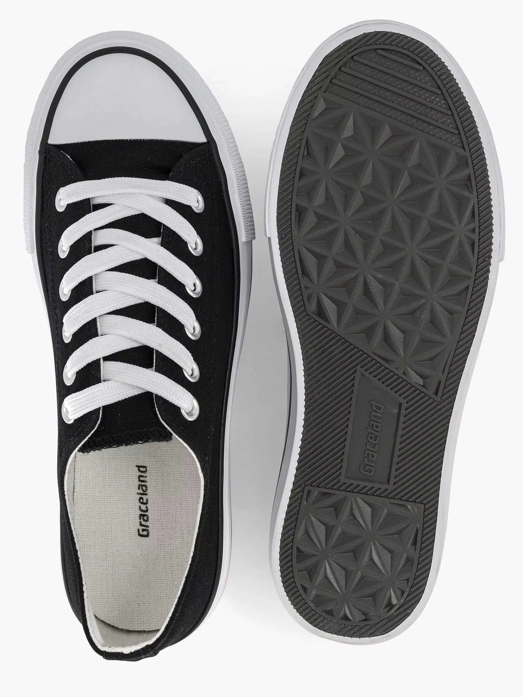 Sneakers|Graceland Zwarte Canvas Sneaker