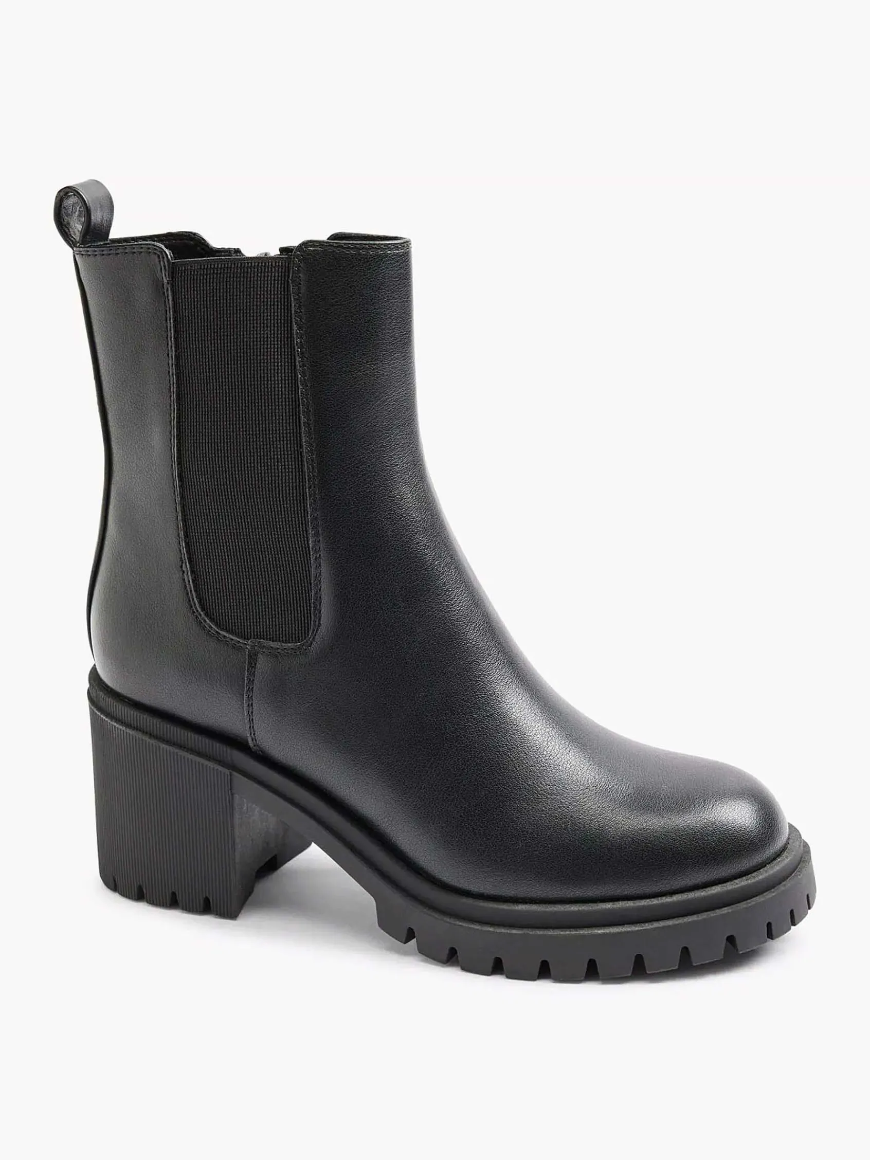 Enkellaarzen & Boots|Graceland Zwarte Chelsea Boot Hak