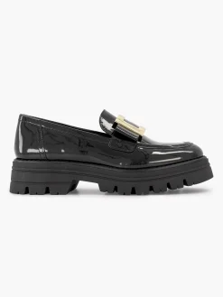 Instappers|Oxmox Zwarte Chunky Loafer Lak